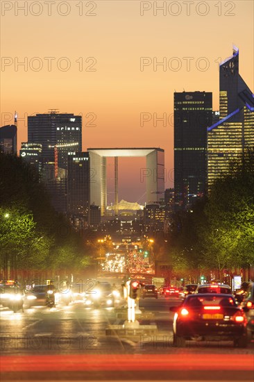 La Defense with the Avenue de la Grande Armee