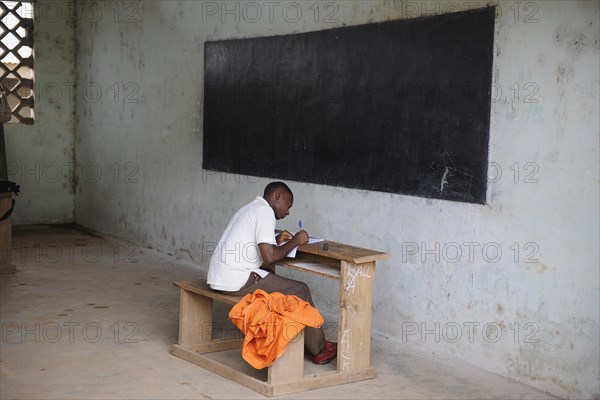 Schoolboy in a school