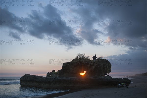 Rock with a small temple or shrine