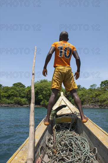 Boatsman looking for a suitable place to dock