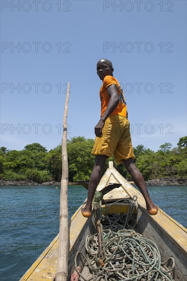 Boatsman looking for a suitable place to dock