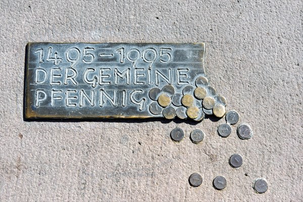 Plaque 'Der gemeine Pfennig' German for 'the common penny'