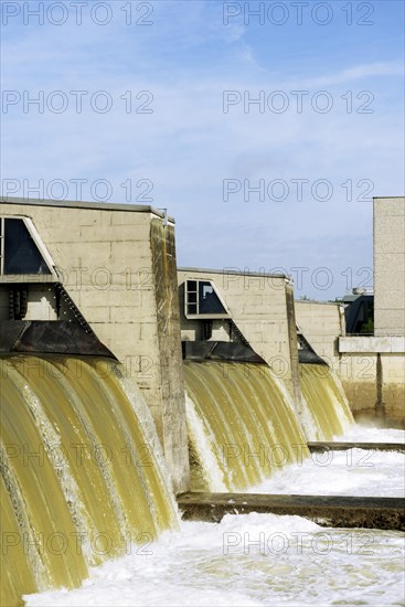 Power plant and dam on the Danube