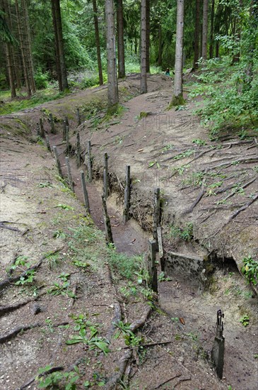 Old trenches from the First World War at Fort Douaumont