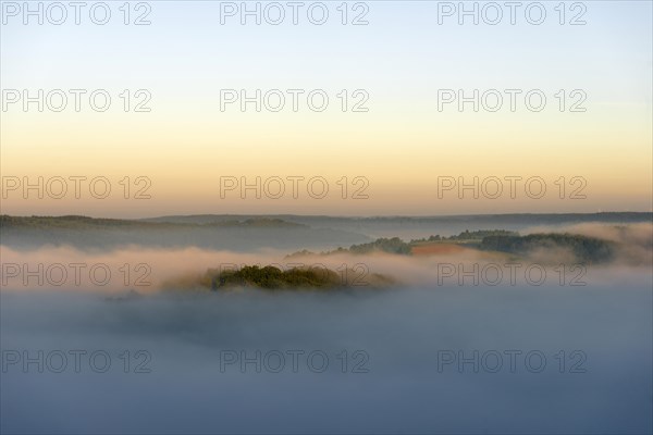 Altmuehl Valley with morning fog
