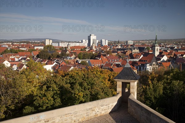 View from Zitadelle Petersberg Citadel across the town