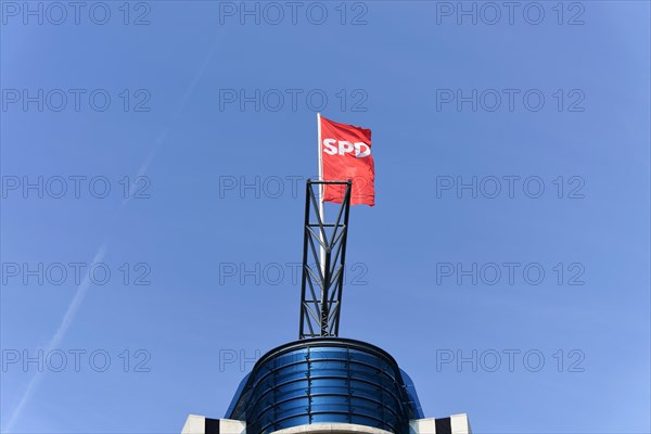 SPD flag on the Willy Brandt Building