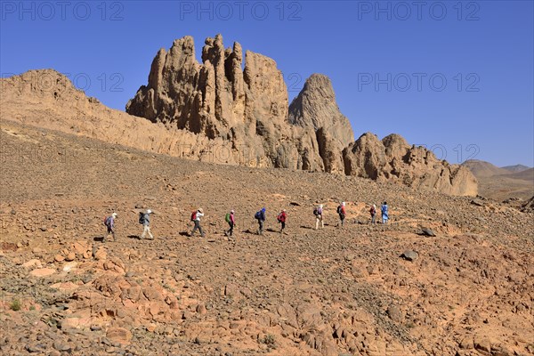 Group of hikers at the diatreme