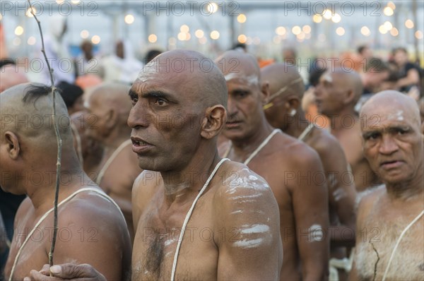 Walking back to the Akhara as part of the initiation of new sadhus