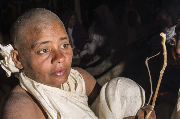 Woman during the initiation of new Jain nuns