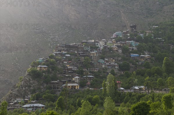 Townscape of Kamru village with Kamru Fort