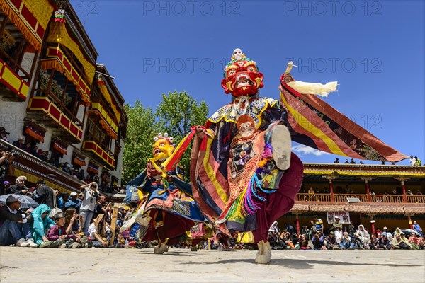 Monks performing ritual mask dance