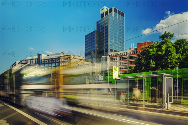 Busy street during the evening rush hour