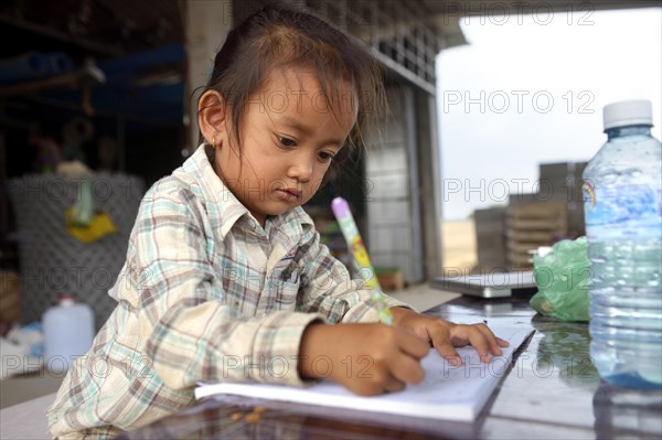 Girl doing her homework