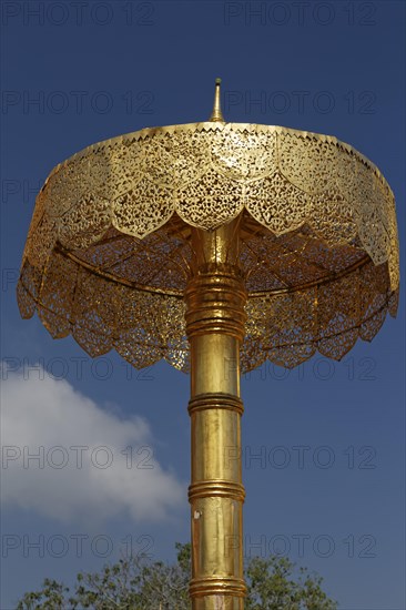 Ceremonial umbrella in the temple complex of Wat Phra That Doi Suthep Ratcha Woraviharn