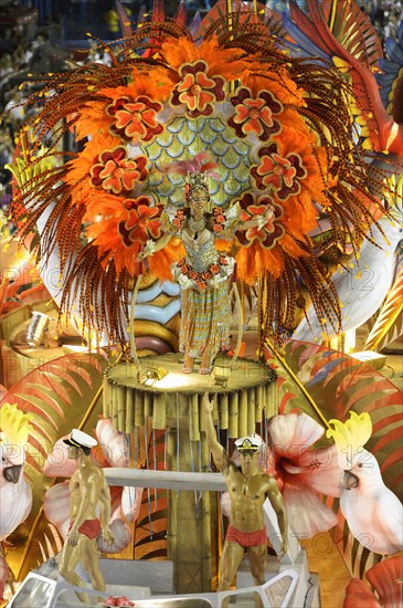Dancers on floats