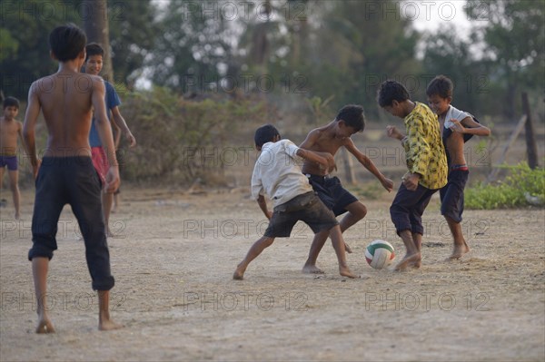 Boys playing football