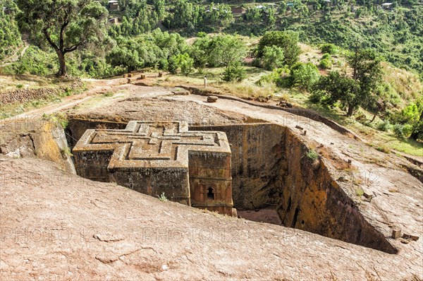 Monolithic rock-cut Church of Bete Giyorgis or Saint George