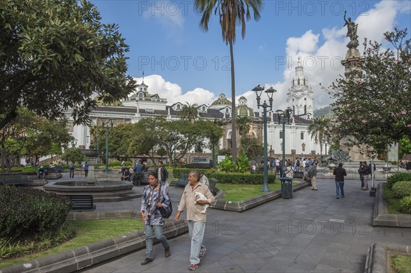 Independence square with the Metropolitan cathedral and the Memorial to the Heroes of the Independence