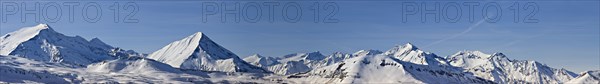 Panoramic view of the Hohe Tauern or High Tauern mountain range