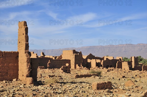 Dilapidated mud houses