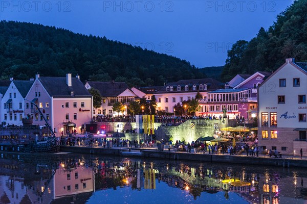 Dusk in Riedenburg on the Main-Danube Canal