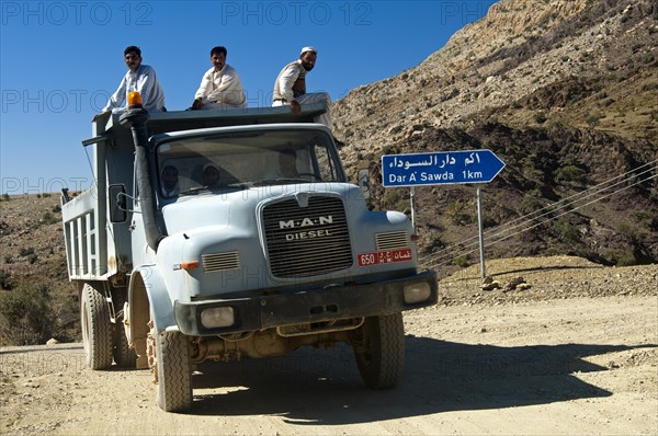 Lorry on the intersection of a country road