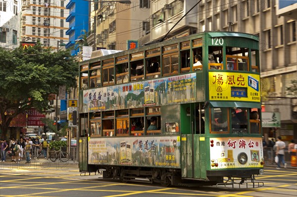 Double-deck tramcar of Hong Kong Tramways
