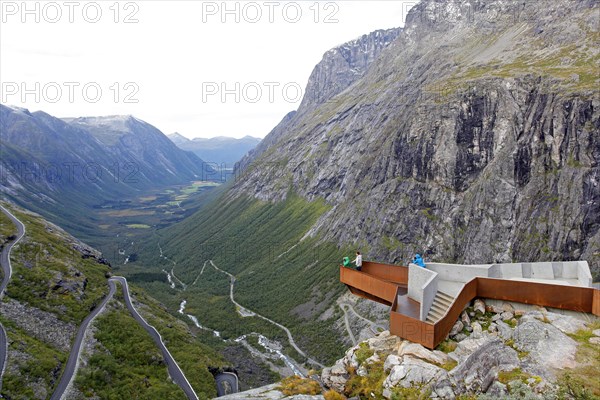 Viewing platform at the Trollstigen or Troll's Footpath