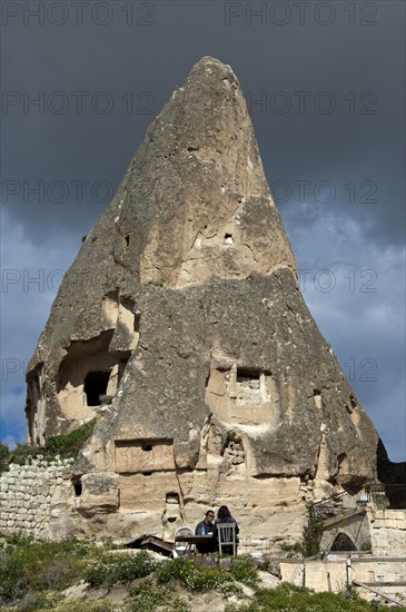 A hollowed tuff cone or fairy chimney