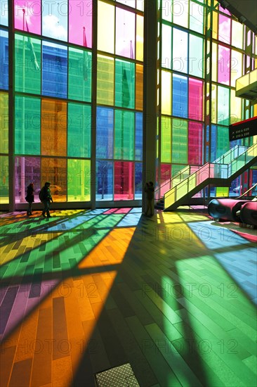 Colourful reflections in the foyer of the Palais des congres de Montreal convention centre