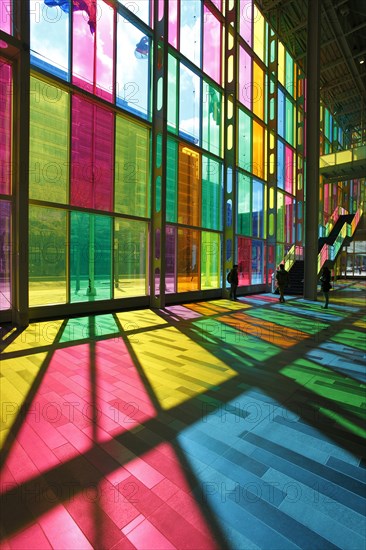 Colourful reflections in the foyer of the Palais des congres de Montreal convention centre