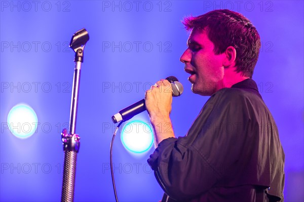 British singer and songwriter Jamie Lidell performing live at the Blue Balls Festival