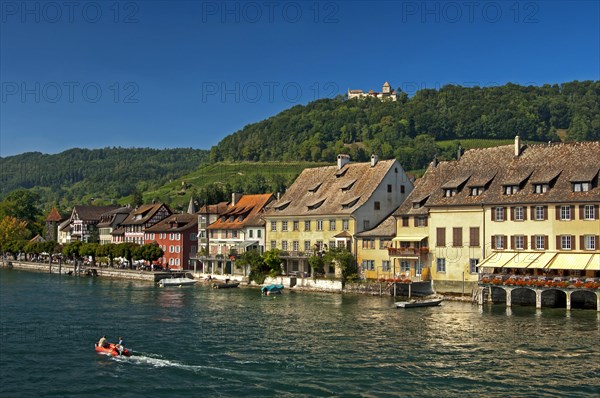 View over the Rhine to the village of Stein am Rhein