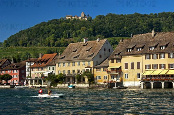 View over the Rhine to the village of Stein am Rhein