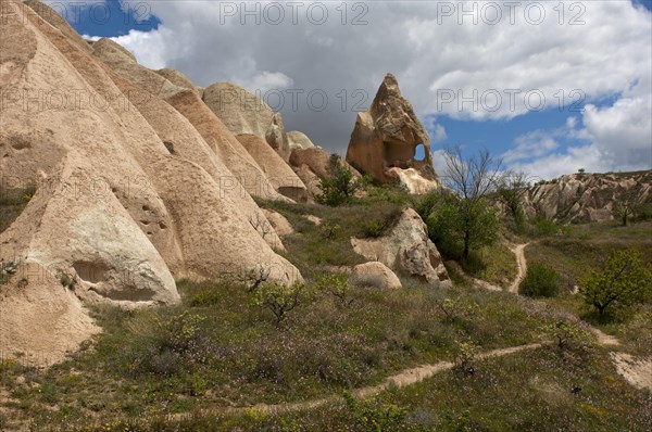 Landscape with weathered tuff formations