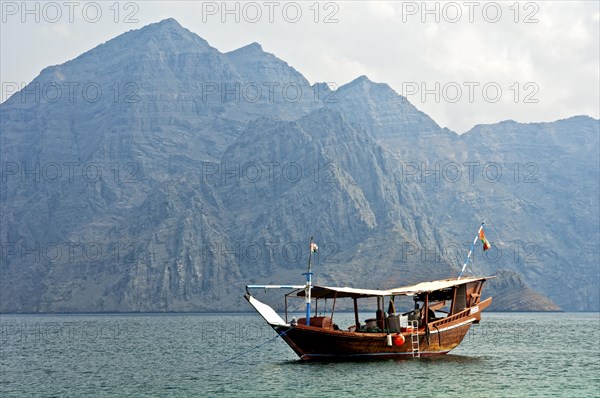 Traditional dhow moored in a bay