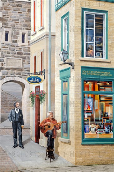Section of the mural 'Fresque des Quebecois'