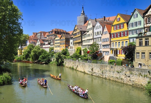 Punts on the Neckar River in Tuebingen