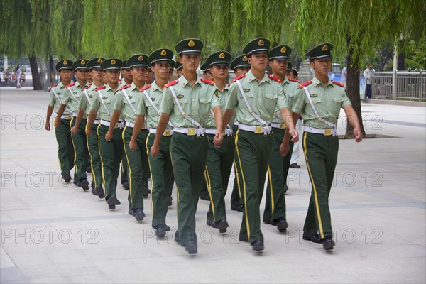 Group of marching soldiers