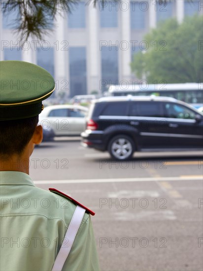 Soldier on the roadside