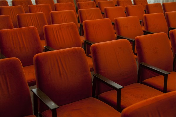 Empty rows of chairs