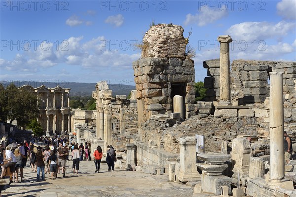 Cureten Street with the Library of Celsus and the Baths of Scholastica