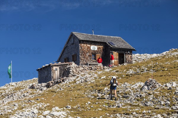 Hikers at Edelweisserhuette refuge