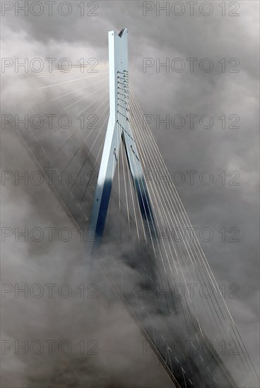 Koehlbrand Bridge in the fog