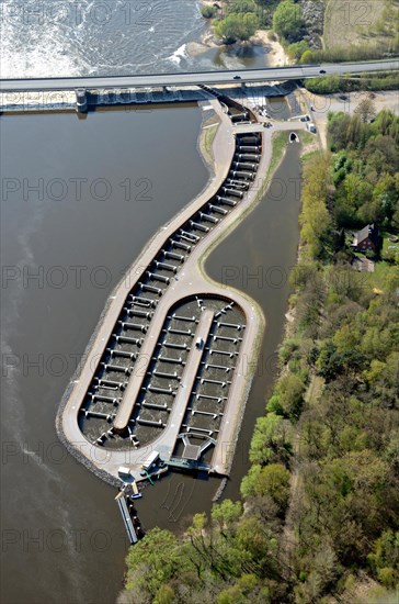 Fish ladder or fish facility on the Elbe River