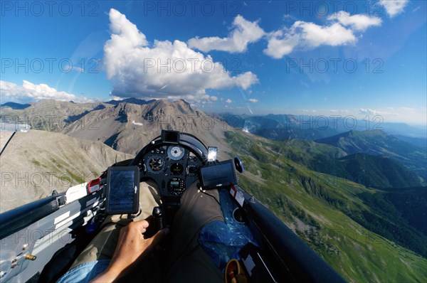 View towards Les Trois-Eveches Mountain in the Parcour mountain range in the French Alps