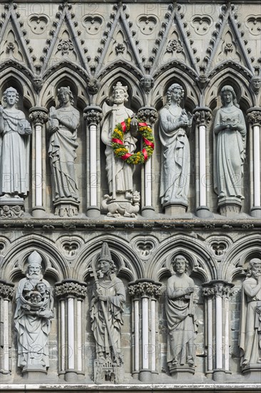 West facade on Nidaros Cathedral in Trondheim