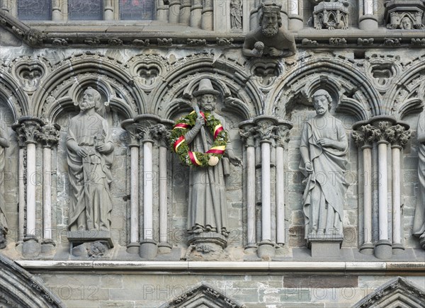 West facade on Nidaros Cathedral in Trondheim