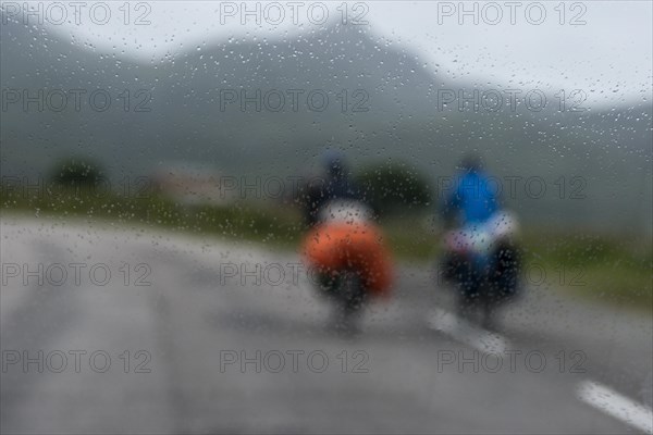 Tourists cycling on the European route E10